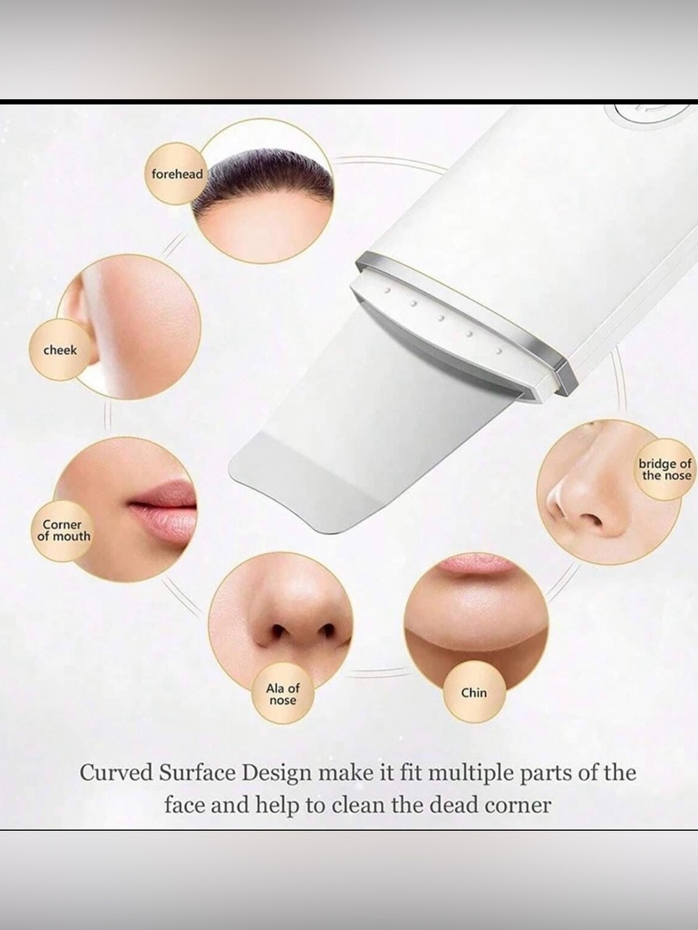 Ultrasonic Skin Scrubber Deep Cleanser - White - Picture 4 of 9